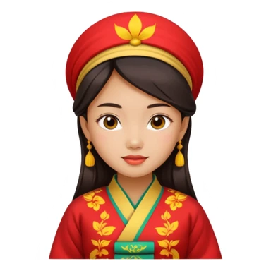 Asian girl wearing traditional Vietnamese clothes sticker