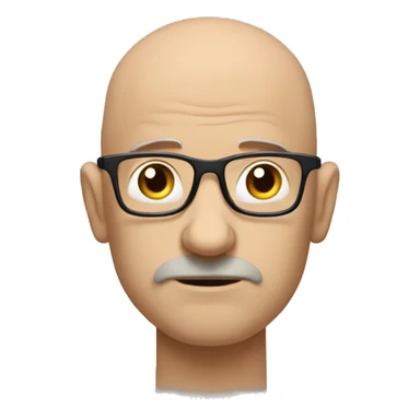 Create an image of a bald man with glasses, looking thoughtful and serious, wearing a plain T-shirt. Add the caption: ‘Did you not understand everything or just part of it?’ sticker