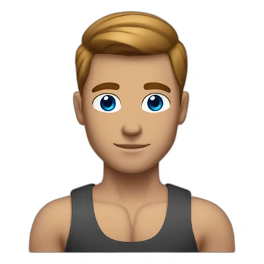 muscle blue eyes man slick bronze hair clean shaven sticker