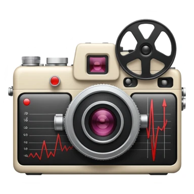 film camera with EKG reading sticker