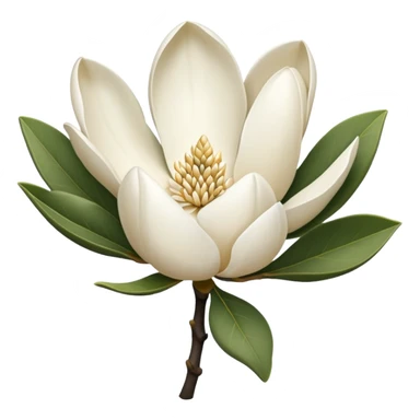 white magnolia sticker