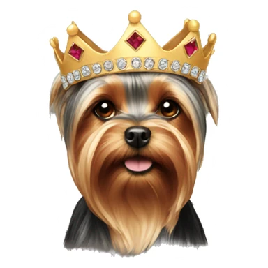 Yorkie wearing a crown  sticker
