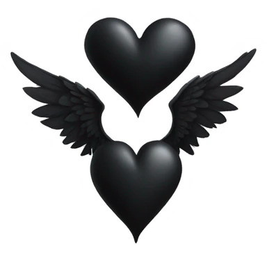 a black heart with wings sticker