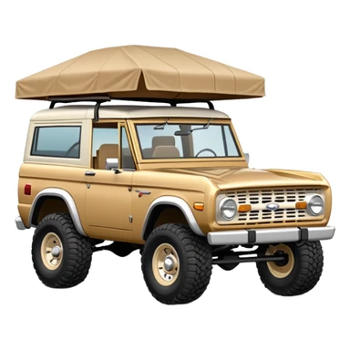 Sand colored ford bronco big bend with the roof off sticker