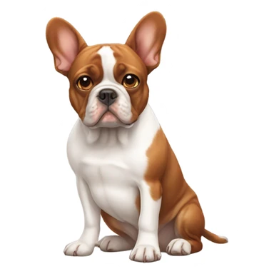French bulldog and Brittany spaniel sitting side by side  sticker
