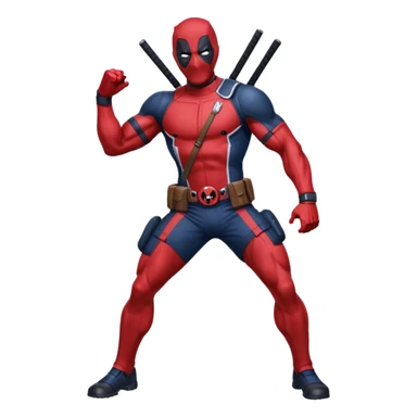 Deadpool with the New England Patriots uniform sticker