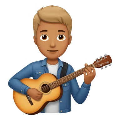 man holding guitar sticker