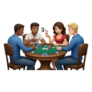 people sitting around a game table with a tornado sticker