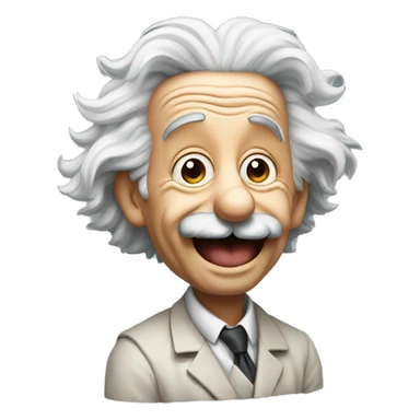 albert einstein with wawing hand and is happy sticker