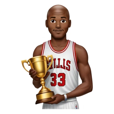 micheal jordan with trophy  sticker