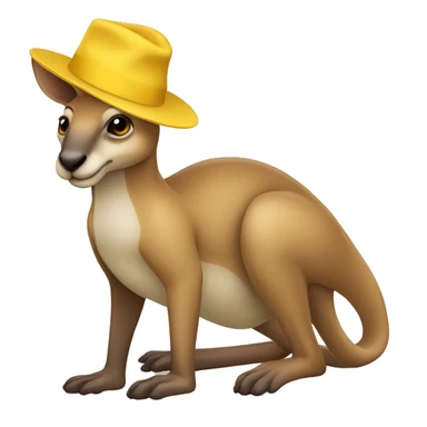 I want a kangaroo dressed in a plain yellow hat with one eye closed sticker
