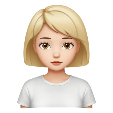 Gadis cantik, lucu, aesthetic, rambut pendek, baju putih sticker