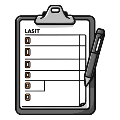 clipboard with task list and gear sticker