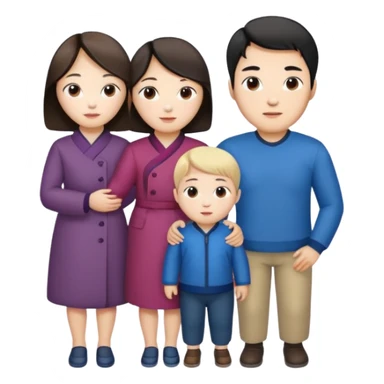 Family korean male x russian female + kid sticker