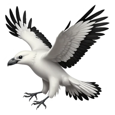 white crow flying sticker