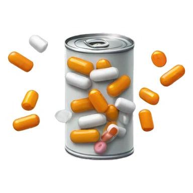 can of spilled pills sticker