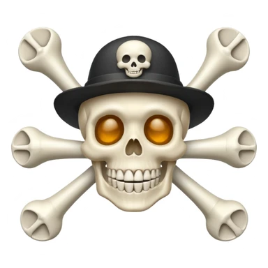 A skeleton with a propeller hat sticker
