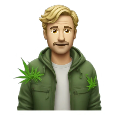 homme qui fume du cannabis amsterdam sticker