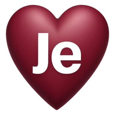 Burgundy heart with the letters Jer in the middle  sticker