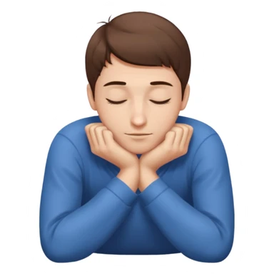 Man with short brown hair in child’s pose sticker