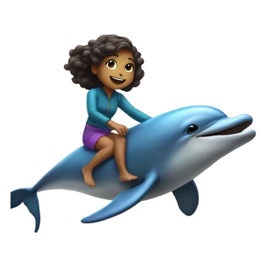 Girl riding a dolphin in the galaxy sticker
