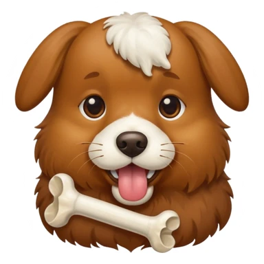 Brown dog with bone in its mouth  sticker