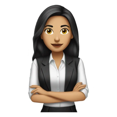 Secretaria joven morena cabello largo ojos negros sticker