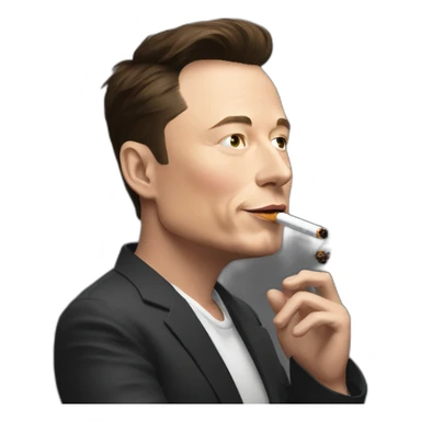 elon musk smoking zaza sticker