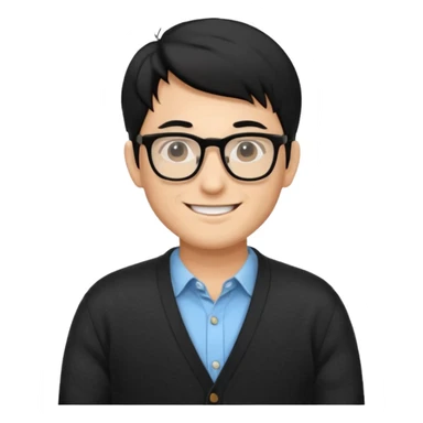 Sexy hipster Santa man with black hair white with black glasses wearing a cardigan  sticker