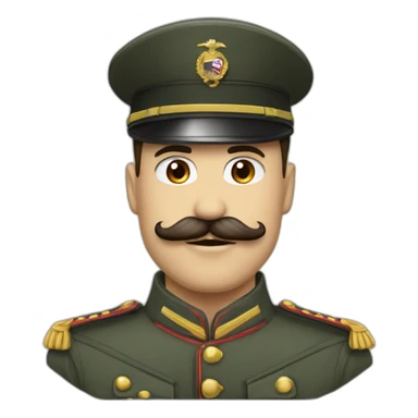 Homme avec moustache carré en tenue militaire levant bras sticker