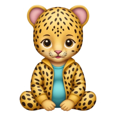 baby with leopard patterned clothes sticker