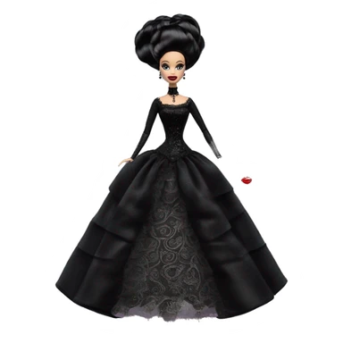 Victorian 1899 Debut Barbie CC,Morticia Addams, , sparkling black octopus dress  sticker