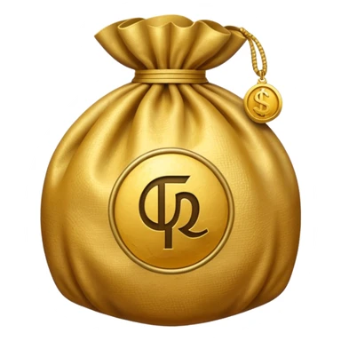 money bag with rupeee symbol sticker