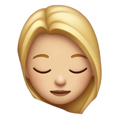 Blonde girl sleeping on left side in pink blanket sticker