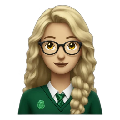 Dark blonde Slytherin Student with glasses sticker