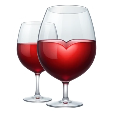 Genera un emoji de un corazón blanco con vino tinto , sencillo y lindo  sticker