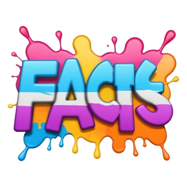 THE WORD FACTS in graffiti sticker