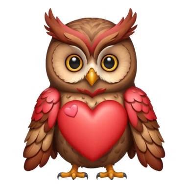Owl holding hearts sticker