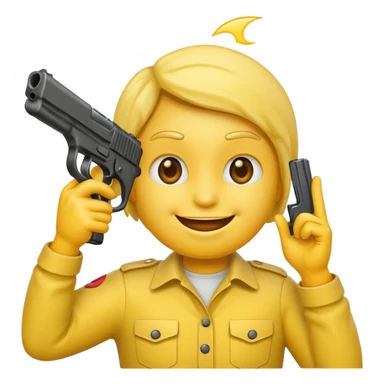 It should look like the standard smiling emoji which is ironically holding a gun to his head sticker