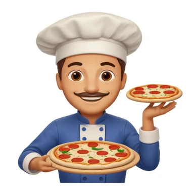 smiling Italian chef spinning pizza dough sticker