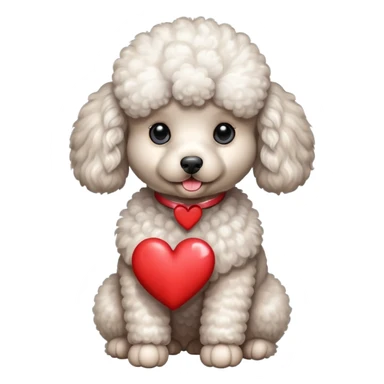 Cute poodle giving a heart  sticker