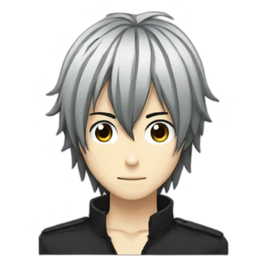 L in the anime death note with dark hair sticker