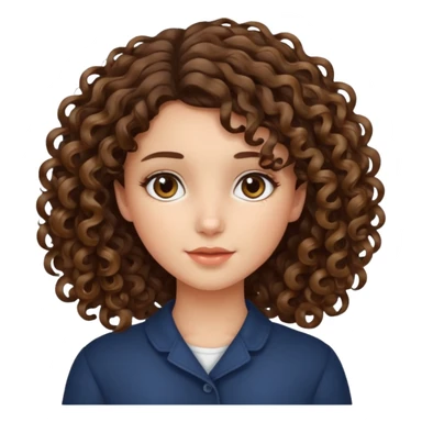 girl with curly brunette with highlights sticker
