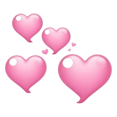 Thinking bubbles with pink hearts  sticker