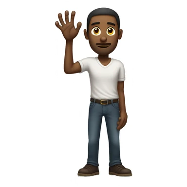 A man with long arms and claws instead of fingers, he has thin legs, and a long head, black sticker