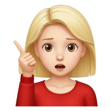 girl surprised pointing to herself sticker