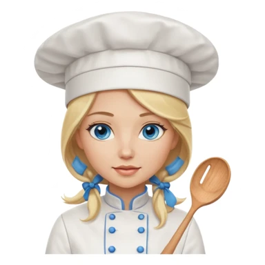 Sexy Long Blonde hair blue eyed female chef sticker