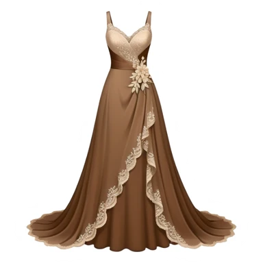 Brown wedding dress sticker