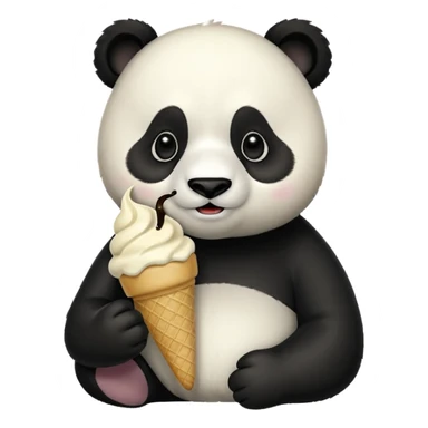 Panda eating ice creami yqyyq qu sticker