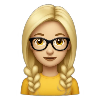 Une fille blonde à lunette avec un garçon au cheveux noir sticker